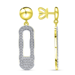 Cercei din aur galben cu pietre Diamant