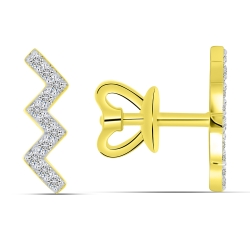 Cercei Pusete din aur galben cu pietre Diamant