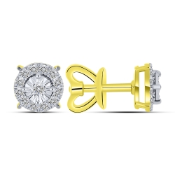 Cercei Pusete din aur galben cu pietre Diamant
