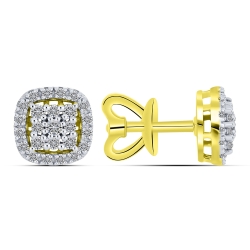 Cercei Pusete din aur galben cu pietre Diamant