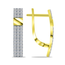 Cercei din aur galben cu pietre Diamant