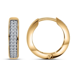 Cercei Creole din aur roz cu pietre Cubic Zirconia Incolor