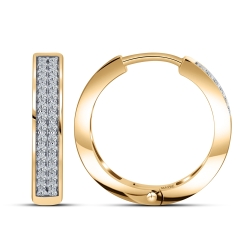 Cercei Creole din aur roz cu pietre Cubic Zirconia Incolor