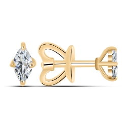 Cercei Pusete din aur roz cu pietre Cubic Zirconia Incolor
