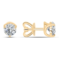 Cercei Pusete din aur roz cu pietre Cubic Zirconia Incolor