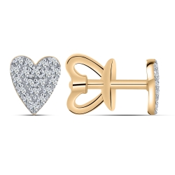 Cercei Pusete din aur roz cu pietre Cubic Zirconia Incolor