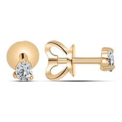 Cercei Pusete din aur roz cu pietre Cubic Zirconia Incolor