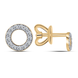 Cercei Pusete din aur roz cu pietre Cubic Zirconia Incolor