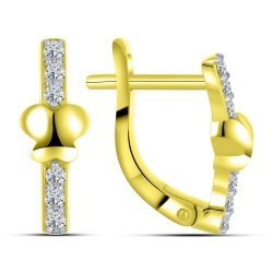 Cercei din aur galben cu pietre Cubic Zirconia Incolor