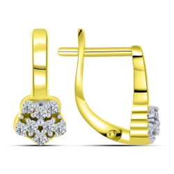 Cercei din aur galben cu pietre Cubic Zirconia Incolor