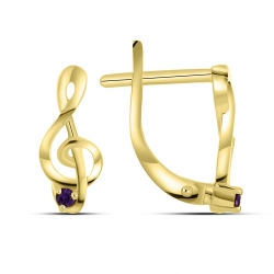 Cercei din aur galben cu pietre Nanoametist