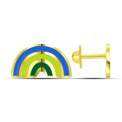 Cercei p-u copii din aur galben cu pietre Finift