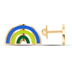 Cercei p-u copii din aur roz cu pietre Finift