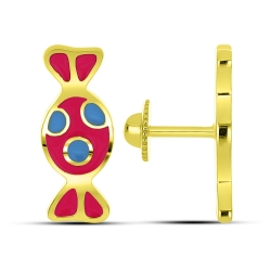 Cercei p-u copii din aur galben cu pietre Finift