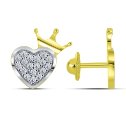 Cercei p-u copii din aur galben cu pietre Cubic Zirconia Incolor