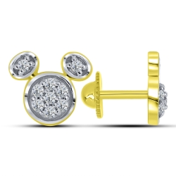 Cercei p-u copii din aur galben cu pietre Cubic Zirconia Incolor