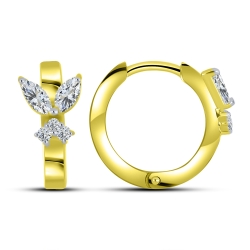 Cercei p-u copii din aur galben cu pietre Cubic Zirconia Incolor