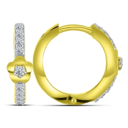 Cercei p-u copii din aur galben cu pietre Cubic Zirconia Incolor