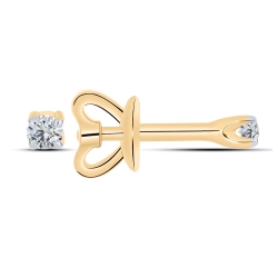 Cercei Pusete din aur roz cu pietre Cubic Zirconia Incolor