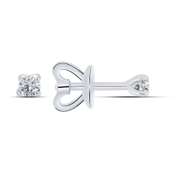 Cercei Pusete din aur alb cu pietre Cubic Zirconia Incolor