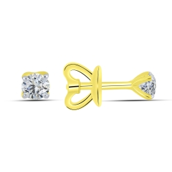 Cercei Pusete din aur galben cu pietre Cubic Zirconia Incolor