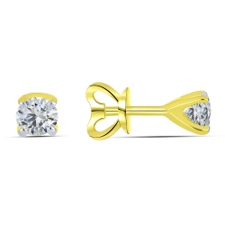 Cercei Pusete din aur galben cu pietre Cubic Zirconia Incolor