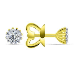 Cercei Pusete din aur galben cu pietre Cubic Zirconia Incolor