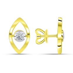 Cercei Pusete din aur galben cu pietre Cubic Zirconia Incolor