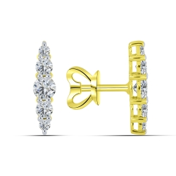Cercei Pusete din aur galben cu pietre Cubic Zirconia Incolor