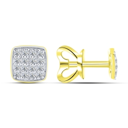 Cercei Pusete din aur galben cu pietre Cubic Zirconia Incolor