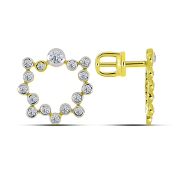 Cercei din aur galben cu pietre Cubic Zirconia Incolor