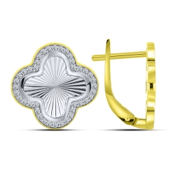 Cercei din aur galben cu pietre Cubic Zirconia Incolor
