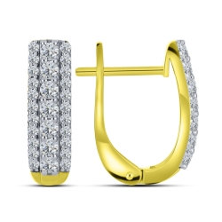 Cercei din aur galben cu pietre Cubic Zirconia Incolor