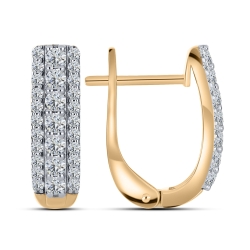 Cercei din aur roz cu pietre Cubic Zirconia Incolor
