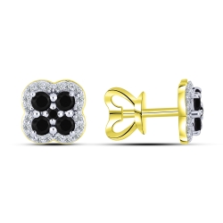 Cercei din aur galben cu pietre Cubic Zirconia Incolor, Spinel