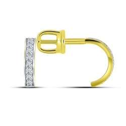 Cercei din aur galben cu pietre Cubic Zirconia Incolor