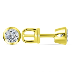 Cercei din aur galben cu pietre Cubic Zirconia Incolor
