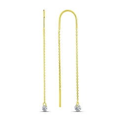 Cercei din aur galben cu pietre Cubic Zirconia Incolor