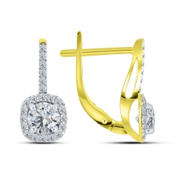 Cercei din aur galben cu pietre Cubic Zirconia Incolor