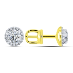 Cercei din aur galben cu pietre Cubic Zirconia Incolor