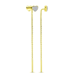 Cercei din aur galben cu pietre Cubic Zirconia Incolor