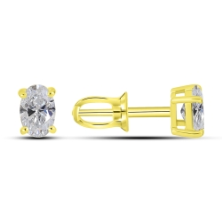 Cercei din aur galben cu pietre Cubic Zirconia Incolor