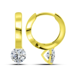 Cercei din aur galben cu pietre Cubic Zirconia Incolor