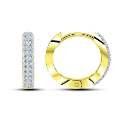 Cercei din aur galben cu pietre Cubic Zirconia Incolor