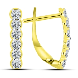 Cercei din aur galben cu pietre Cubic Zirconia Incolor