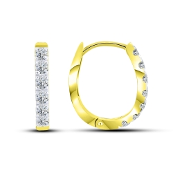 Cercei din aur galben cu pietre Cubic Zirconia Incolor