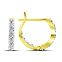 Cercei din aur galben cu pietre Cubic Zirconia Incolor