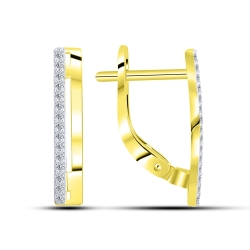 Cercei din aur galben cu pietre Cubic Zirconia Incolor