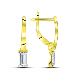 Cercei din aur galben cu pietre Cubic Zirconia Incolor