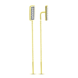 Cercei din aur galben cu pietre Cubic Zirconia Incolor